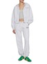 Figure View - Click To Enlarge - SPORTY & RICH - The Carlyle Script Cropped Zip Up Hoodie