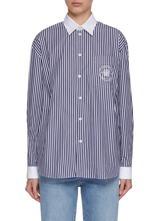 Main View - Click To Enlarge - SPORTY & RICH - Bristol Crest 100th Oversized Shirt