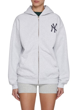 Main View - Click To Enlarge - SPORTY & RICH - Yankees Serif Zip Up Hoodie