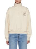 スウェット・トレーナー Sporty & Rich Unisex Lion Crest Half-Zip Sweatshirt QZ841HG スウェット・トレーナー Sporty & Rich Unisex Lion Crest Half