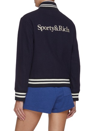 Back View - Click To Enlarge - SPORTY & RICH - Yankees Serif Varsity Jacket