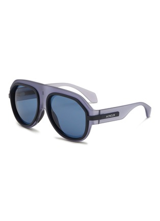 Main View - Click To Enlarge - MONCLER EYEWEAR - Sport Injected Frame Pilot Sunglasses