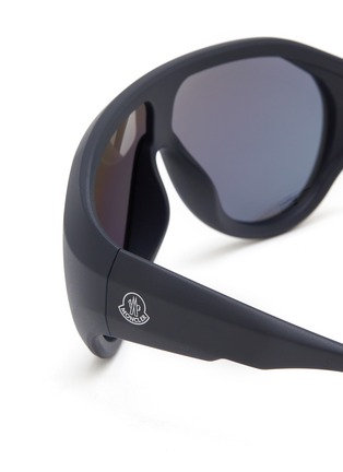 Detail View - Click To Enlarge - MONCLER EYEWEAR - Sport Injected Frame Oval Sunglasses