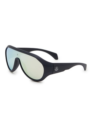 Main View - Click To Enlarge - MONCLER EYEWEAR - Sport Injected Frame Oval Sunglasses