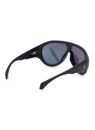 Figure View - Click To Enlarge - MONCLER EYEWEAR - Sport Injected Frame Oval Sunglasses