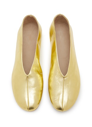 Figure View - Click To Enlarge - THE ROW - Stella Laminated Leather Ballerina Flats