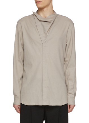 Main View - Click To Enlarge - RICK OWENS  - Flannel Island Cotton Wool Shirt