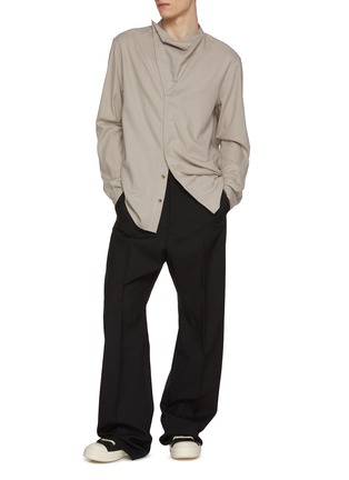 Figure View - Click To Enlarge - RICK OWENS  - Flannel Island Cotton Wool Shirt