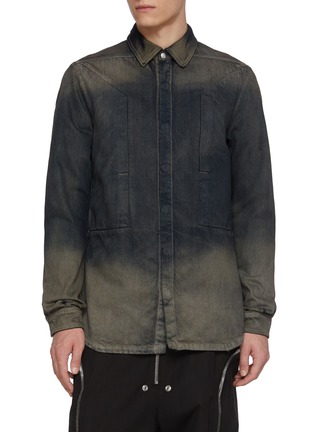 Main View - Click To Enlarge - RICK OWENS  - Fogpocket Degrade Denim Outer Shirt
