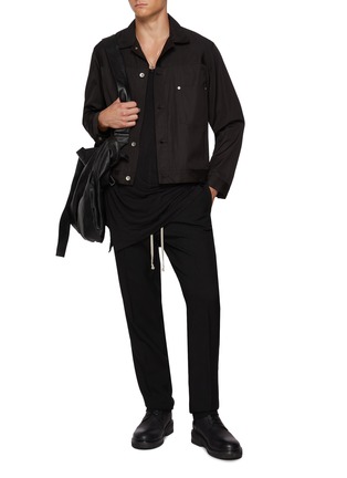 Figure View - Click To Enlarge - RICK OWENS  - Drawstring Slim Wool Pants