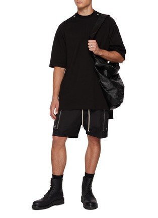 Figure View - Click To Enlarge - RICK OWENS  - Bela Drawstring Zippered Shorts