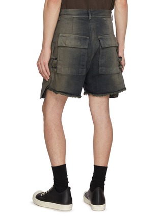 Back View - Click To Enlarge - RICK OWENS  - Stefan Degrade Denim Cargo Short