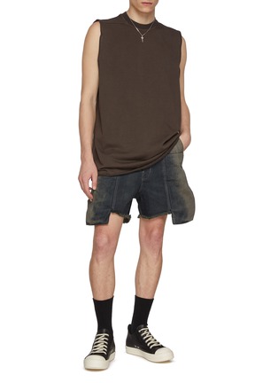 Figure View - Click To Enlarge - RICK OWENS  - Stefan Degrade Denim Cargo Short