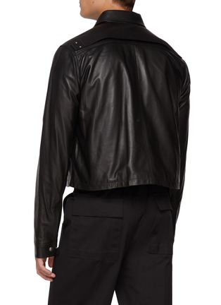 Back View - Click To Enlarge - RICK OWENS  - Alice Brad Cropped Leather Jacket