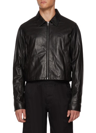 Main View - Click To Enlarge - RICK OWENS  - Alice Brad Cropped Leather Jacket
