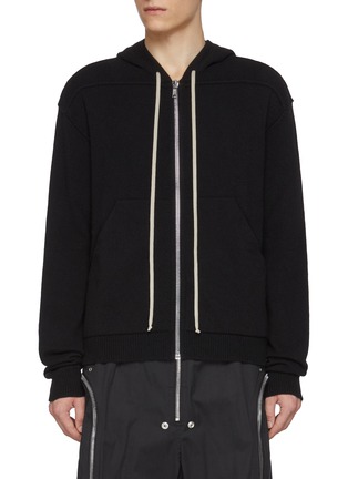 Main View - Click To Enlarge - RICK OWENS  - Extra Long Drawstring Hoodie