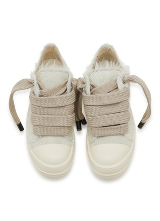 Detail View - Click To Enlarge - RICK OWENS  - Jumbolace Calf Hair Women's Low Top Sneakers