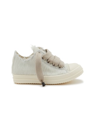 Main View - Click To Enlarge - RICK OWENS  - Jumbolace Calf Hair Women's Low Top Sneakers