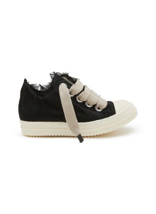 Main View - Click To Enlarge - RICK OWENS  - Jumbolace Calf Hair Women's Low Top Sneakers