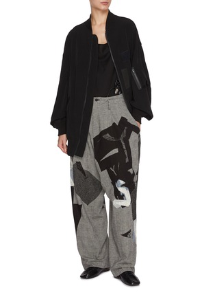 Figure View - Click To Enlarge - Y'S - Tape Detail Zip Up Jacket