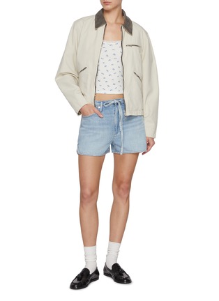 Figure View - Click To Enlarge - RAG & BONE - Ultra Featherweight Nolan Drawstring Light Wash Shorts