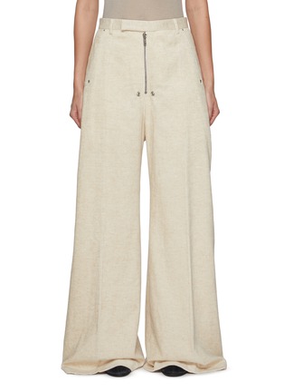 Main View - Click To Enlarge - RICK OWENS  - Bela Wide Leg Cotton Linen Corduroy Pants