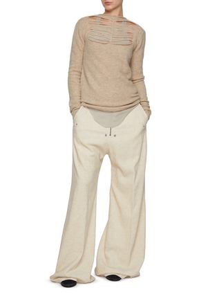 Figure View - Click To Enlarge - RICK OWENS  - Bela Wide Leg Cotton Linen Corduroy Pants
