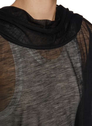  - RICK OWENS  - Hooded Sheer Wool Blend Tunic