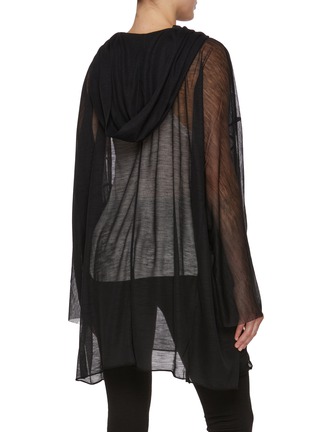 Back View - Click To Enlarge - RICK OWENS  - Hooded Sheer Wool Blend Tunic