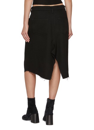 Back View - Click To Enlarge - RICK OWENS  - Slivered Wool Drill Skirt