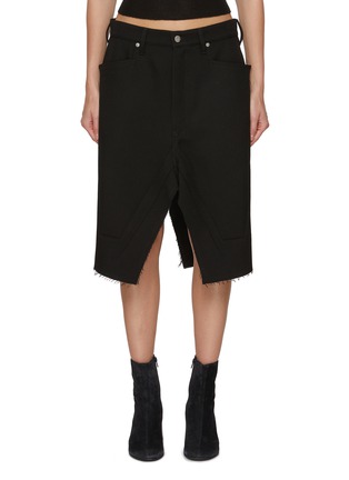 Main View - Click To Enlarge - RICK OWENS  - Slivered Wool Drill Skirt