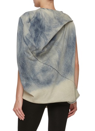 Back View - Click To Enlarge - RICK OWENS  - Stone Washed Bubble Cotton Denim Top