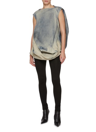 Figure View - Click To Enlarge - RICK OWENS  - Stone Washed Bubble Cotton Denim Top
