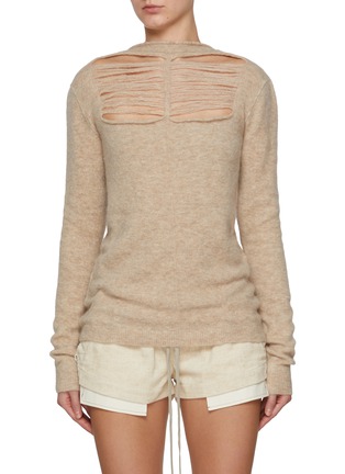 Main View - Click To Enlarge - RICK OWENS  - Sliced Knit Sweater