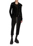 Figure View - Click To Enlarge - RICK OWENS  - Naska Velvet Zip Up Jacket