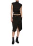 Figure View - Click To Enlarge - RICK OWENS  - Ribbed Mock Neck Cap Sleeve Wool Top