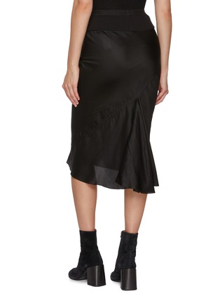 Back View - Click To Enlarge - RICK OWENS  - Bias Cut Knee Satin Skirt