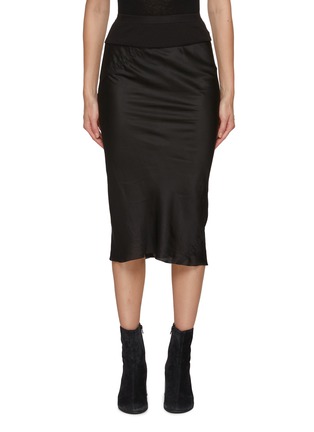 Main View - Click To Enlarge - RICK OWENS  - Bias Cut Knee Satin Skirt
