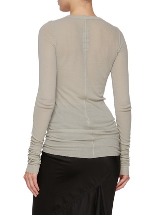 Back View - Click To Enlarge - RICK OWENS  - Ribbed Jersey Long-Sleeve Tee