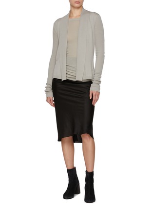 Figure View - Click To Enlarge - RICK OWENS  - Ribbed Jersey Long-Sleeve Tee