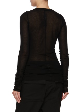 Back View - Click To Enlarge - RICK OWENS  - Ribbed Jersey Long-Sleeve Tee