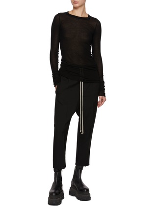 Figure View - Click To Enlarge - RICK OWENS  - Ribbed Jersey Long-Sleeve Tee