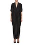 Main View - Click To Enlarge - RICK OWENS  - Wide Sleeve V-Neck Satin Kite Gown