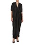 Figure View - Click To Enlarge - RICK OWENS  - Wide Sleeve V-Neck Satin Kite Gown