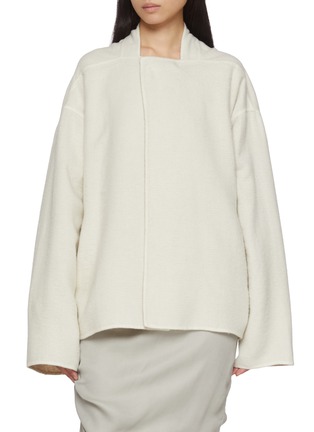 Main View - Click To Enlarge - RICK OWENS  - Collarless Island Camel Hair Wool Jacket