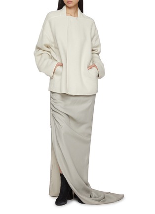 Figure View - Click To Enlarge - RICK OWENS  - Collarless Island Camel Hair Wool Jacket