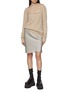Figure View - Click To Enlarge - RICK OWENS  - Bias Cut Satin Mini Skirt