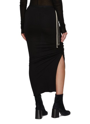 Back View - Click To Enlarge - RICK OWENS DRKSHDW - Edfu Asymmetrical Drawstring Cotton Skirt
