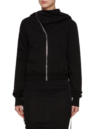 Main View - Click To Enlarge - RICK OWENS DRKSHDW - Mountain Zip Up Cotton Hoodie