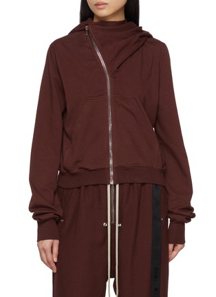 Main View - Click To Enlarge - RICK OWENS DRKSHDW - Long Sleeve Zip Up Cotton Mountain Hoodie